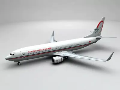 Boeing 737-800 NG Airliner - Royal Air Maroc Low-poly 3D model