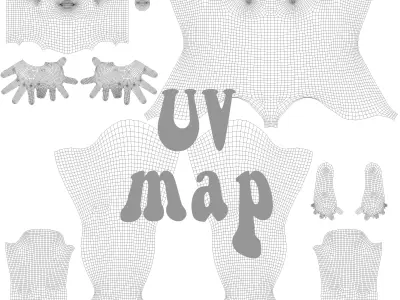 Base mesh of warrior girl Low-poly 3D model