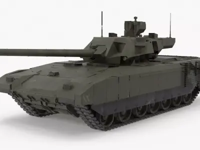 T-14 Armata Green Dirt No Logo Low-poly 3D model