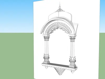 indian jodhpuri stone jharokha 3D model