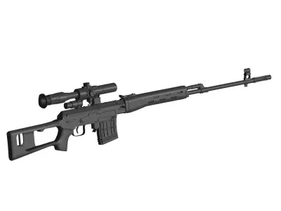 SVD Dragunov Sniper Rifle 3D model