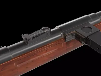 kpist m39 Swedish submachine gun Low-poly 3D model