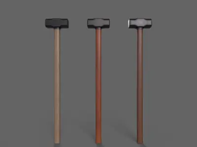 PBR Sledge Hammer Low-poly 3D model