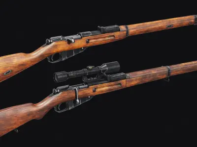 Finnish Mosin  Low-poly 3D model