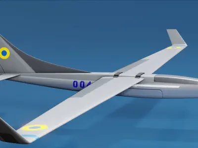 UAV Spectator-M1 Ukrainian military drone  Low-poly 3D model