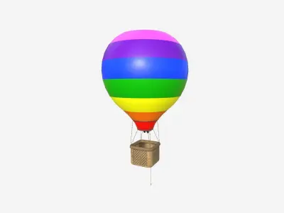 Balloon Hot Air 10 Pride - Aircraft Cartoon Low-poly 3D model