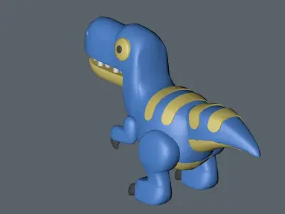 Bluey Velociwaptor Toy Low-poly 3D model