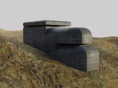 Bunker WW2 Low-poly 3D model