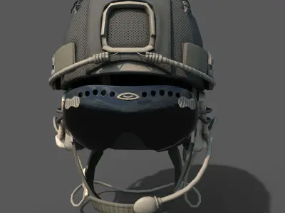 Military helmet soldier scifi  Low-poly 3D model