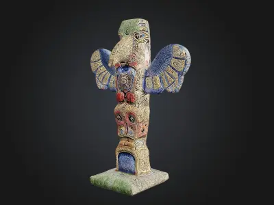 Kwakwaka wakw Totem - Low-poly Model PBR and 2K Textures Low-poly 3D model