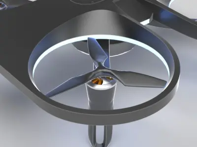 DNDN Drone concept vray 3d model Low-poly 3D model