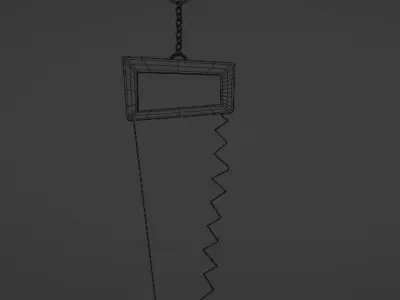 Keychain golden slicing blade wall hanging Free low-poly 3D model