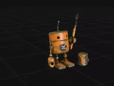 Rusty Painter Robot - 4K PBR High-Poly Character 3D model