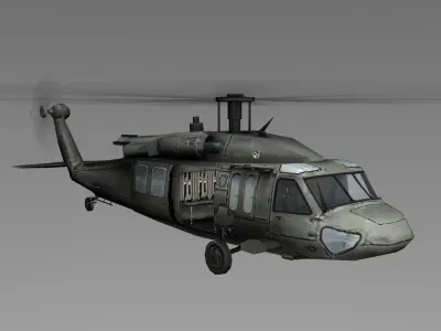 Black Hawk UH-60 Low poly Flying Low-poly 3D model