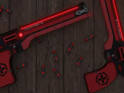 CRUSADER Revoler Weapon Low-poly 3D model