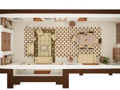 Moroccan Living space Free 3D model