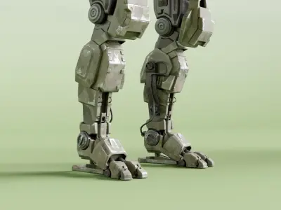 Bravo - Irish Themed War Machine Robot GAME READY and RIGGED Low-poly 3D model