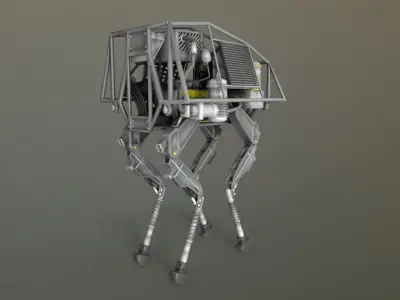 BigDog Robot Boston Dynamics Low-poly 3D model