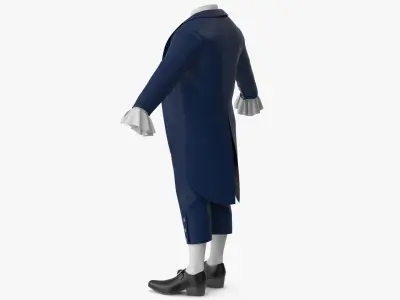 Tailcoat Suit and Shoes 3D model