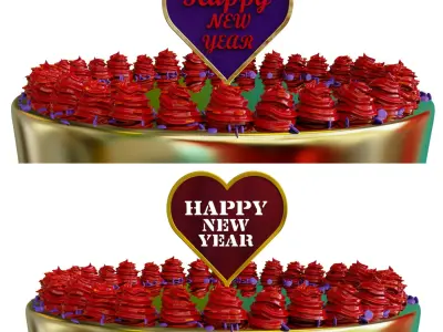 Happy New Year Cake Toppers 2 models 3D print model