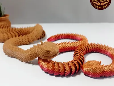 ARTICULATED SPIKY VIPER SNAKE 3D print model