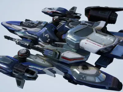 Falcon Spaceship - game model Low-poly 3D model