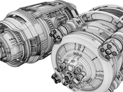 engine Low-poly 3D model