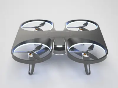 DNDN Drone concept vray 3d model Low-poly 3D model