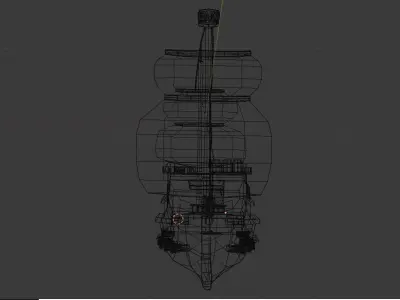 Lowpoly Pirate Ship Low-poly 3D model