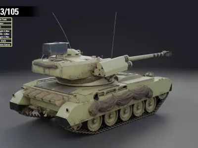 AMX-13 105 PBR Model 3D model