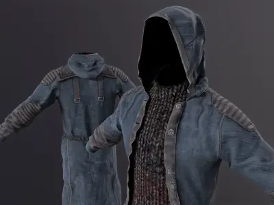 Stalker like coat for Dayz game Low-poly 3D model