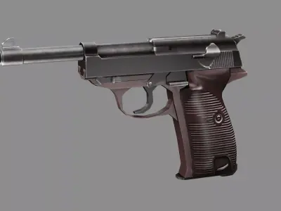 Pistol C127G Luger Model 1938 Low Poly 3D Model Low-poly 3D model