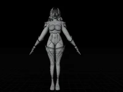 scifi girl Low-poly 3D model