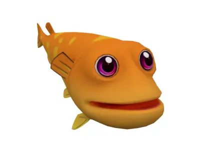 Northern Pike Fish Cartoon Animated Low-poly 3D model