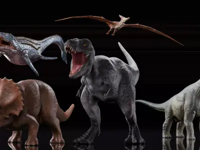 Low poly Realistic - Dinosaur Pack Low-poly 3D model