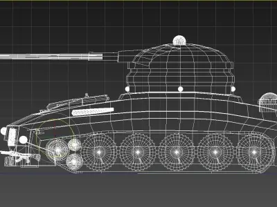 Tank 3D model textured 3D model