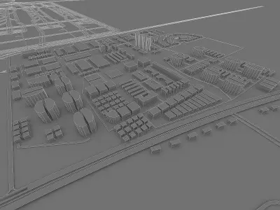 International Airport Runway Low-poly 3D model