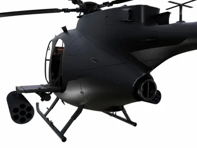 MH-6 Little Bird And  MH 6J  Helicopter Low-poly 3D model