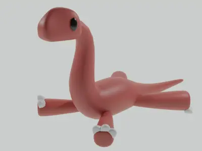 Brontosauru cute 3D model 3D model