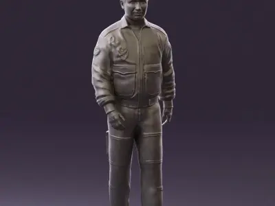 Man in Helicopter pilot suit 0443 3D model