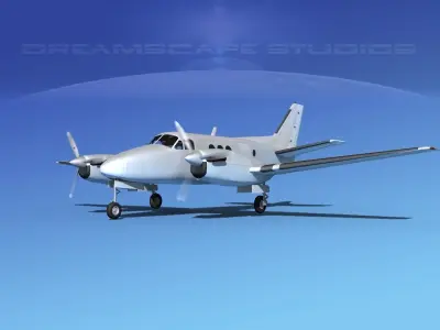Beechcraft King Air 100 Bare Metal 3D model