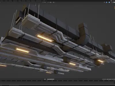 Sci-Fi Kit Free 07 vent pipe Free low-poly 3D model