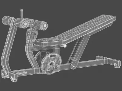 Technogym Bench Adjustable Decline AB Crunch Pure 3D model