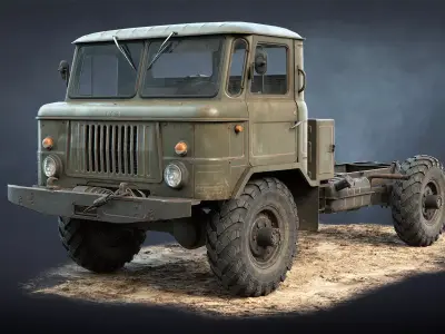 GAZ-66 Chassis Low-poly 3D model