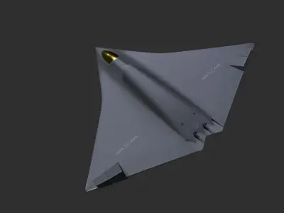 China New Chengdu J-36 Low-poly 3D model