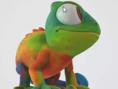 Cute Chameleon Figurine 3D Asset 3D model