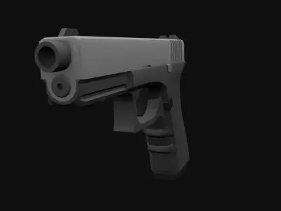 Low Poly Glock 17 Low-poly 3D model buy