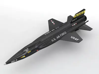 North American X-15 Experimental Aircraft Low-poly 3D model