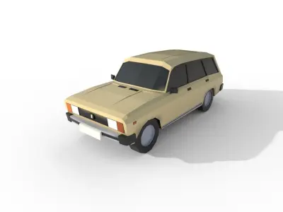 Lada 2104 1984 - 1534 poly - 5 Diffirent Colour Low-poly Low-poly 3D model