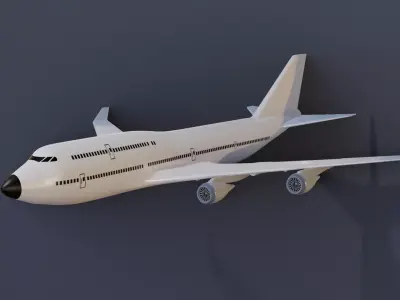 Boeing 747-400 Low-poly 3D model